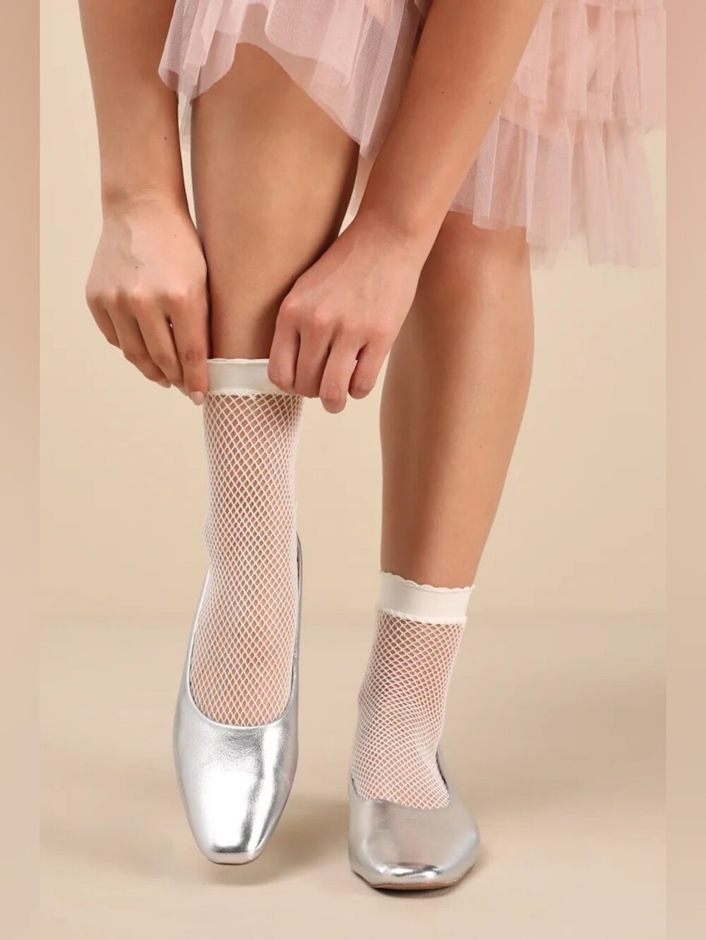 Lulus Jordane Silver Metallic Ballet Flats Size 10 NIB